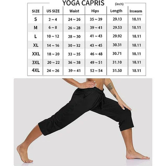 SOMER Yoga Pants with Pockets for Women Capri Flared Pants High Waist Drawstring Workout Pants Casual Work Pants Flare Leggings for Summer