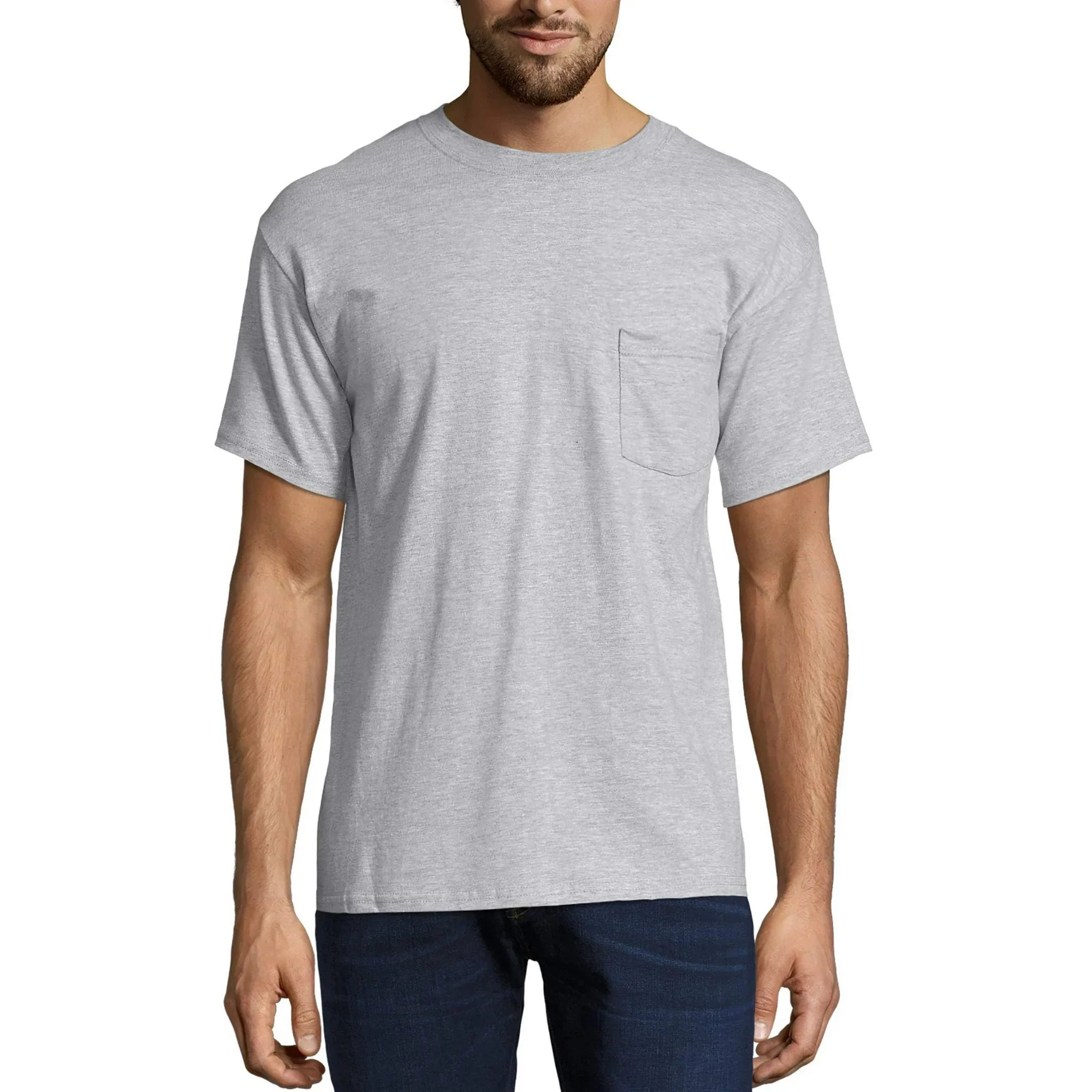 Hanes Men's Premium Beefy-T Short Sleeve T-Shirt With Pocket, Up to Size 3XL