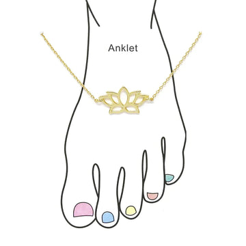 Lotus Flower Gold Dipped Anklet