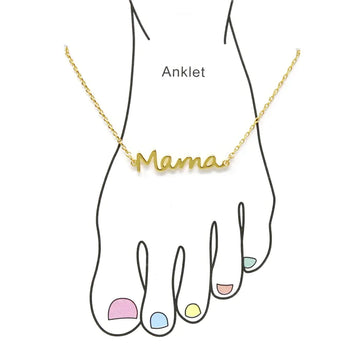 MAMA Script Gold Dipped Anklet
