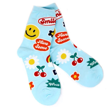 Multi Print Crew Cotton Socks