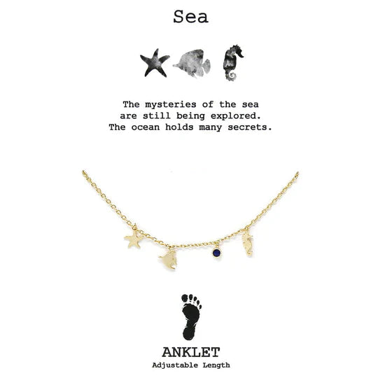 Tell Your Story: SEA Multi Charm Delicate Anklet