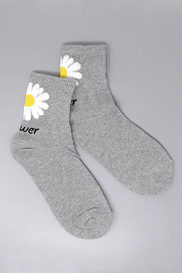 Flower Print Cotton Socks