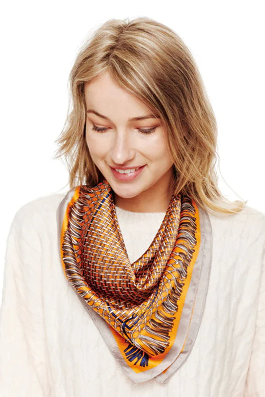 Tassel Print Silky Bandana Scarf