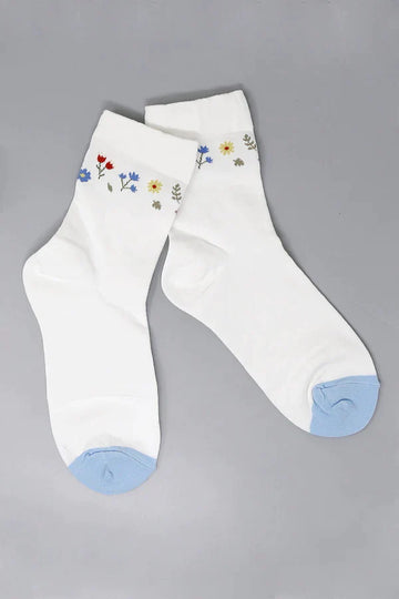 Flower Print Cotton Socks