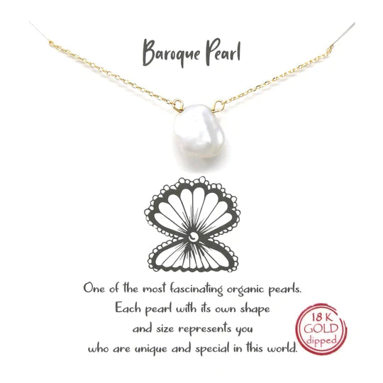 Tell Your Story: BAROQUE PEARL Pendant Simple Chain Short Necklace
