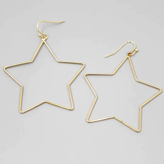 Star Shape Metal Drop Earrings