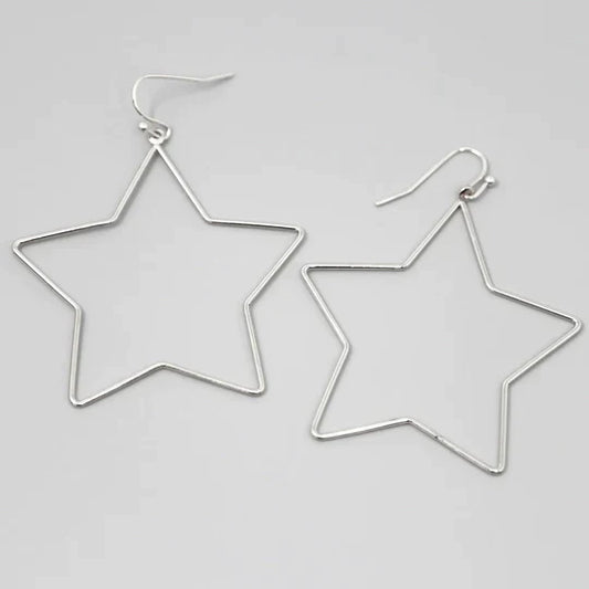 Star Shape Metal Drop Earrings