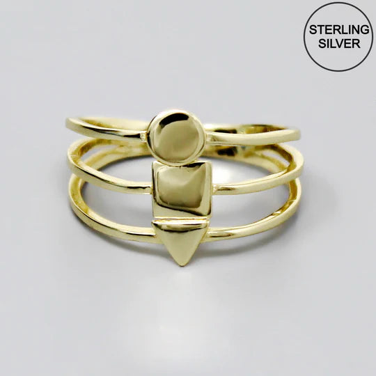 Geometric Shape Sterling Silver Ring