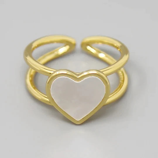 Shell Heart Gold Dipped Ring