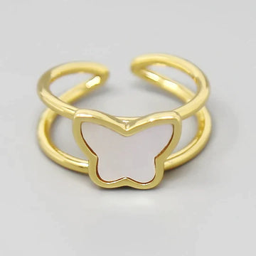 Shell Butterfly Gold Dipped Ring