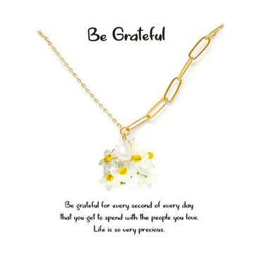 Tell Your Story: BE GRATEFUL Pearl Pendant Short Necklace