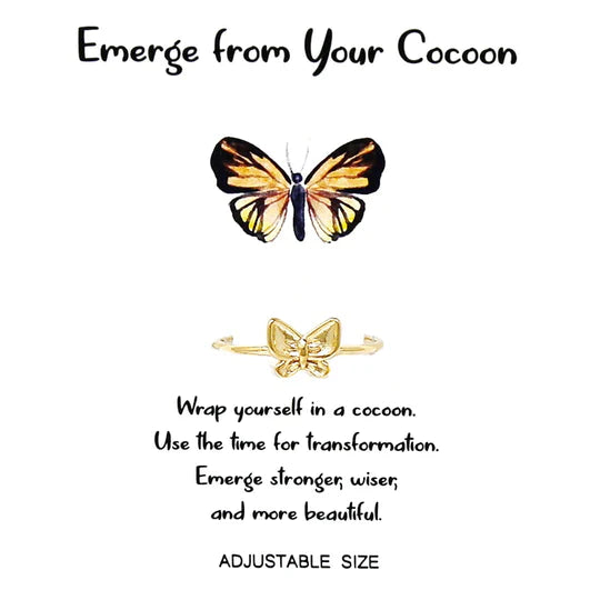 Tell Your Story: EMERGE FROM YOUR COCOON Adjustable Ring
