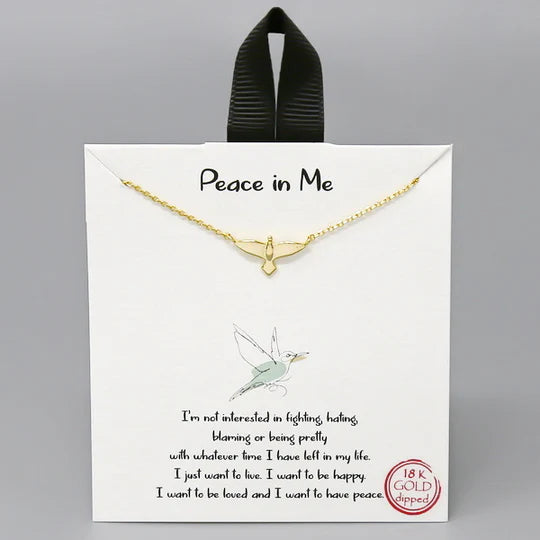 Tell Your Story: PEACE IN ME Bird Pendant Short Necklace