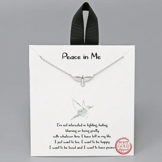 Tell Your Story: PEACE IN ME Bird Pendant Short Necklace