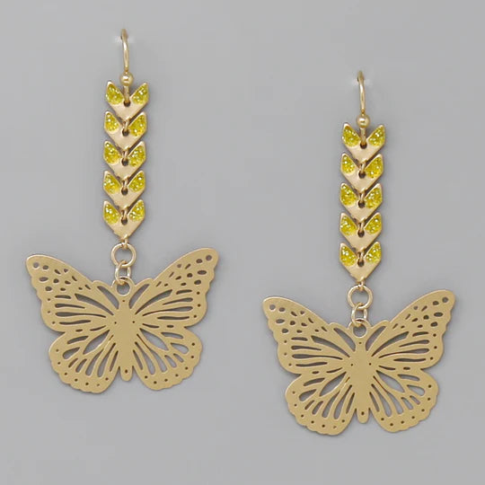 Butterfly Filigree Drop Earrings