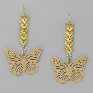 Butterfly Filigree Drop Earrings