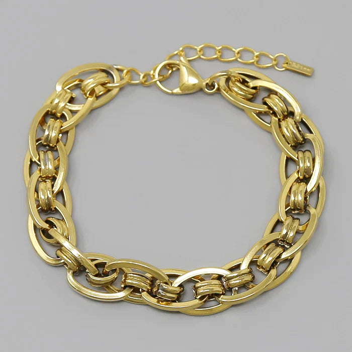 Chunky Wheat Chain Stainless Steel Bracelet