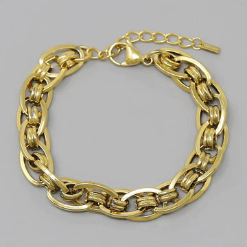 Chunky Wheat Chain Stainless Steel Bracelet