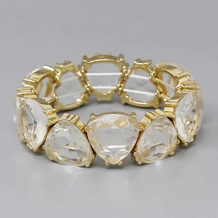 Triangle Glass Stone Stretch Bracelet
