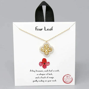 Tell Your Story: FOUR LEAF Clover Pendant Short Necklace