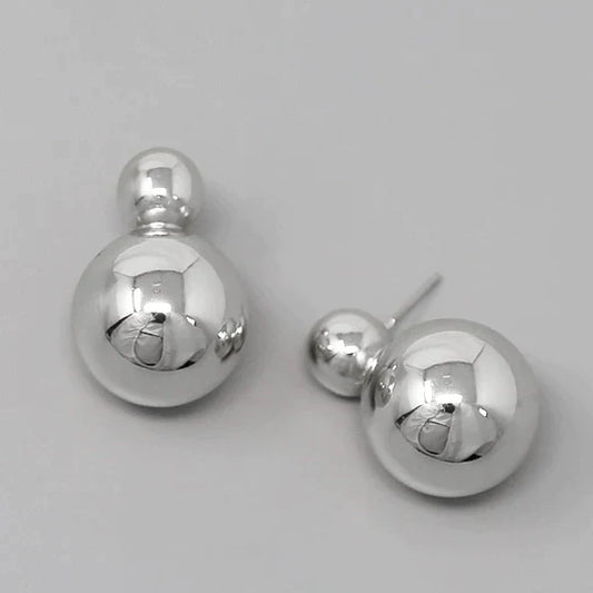 Chunky Double Metal Ball Earrings