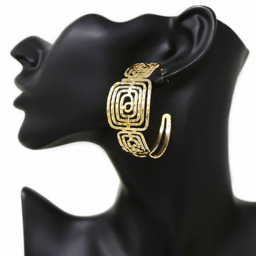 Cutout Textured Metal Hoop Earrings