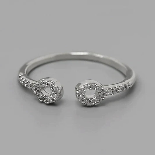 Cubic Zirconia Pave Adjustable Ring