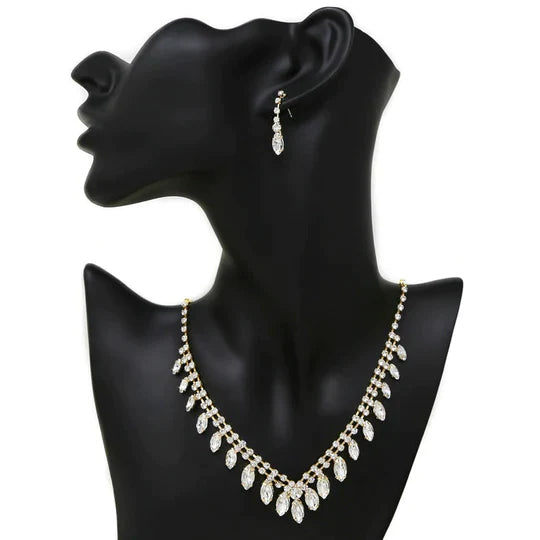 Rhinestone Pave Necklace Set