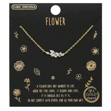Tell Your Story: FLOWER CZ Pave Pendant Short Necklace