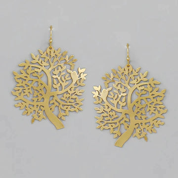 Tree Shape Filigree Dangle Earrings