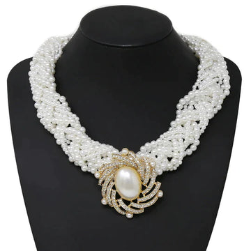 Braided Pearl Beaded Necklace