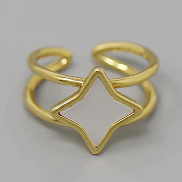 Shell Star Gold Dipped Adjustable Ring