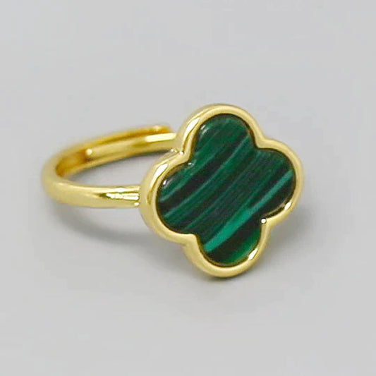 Clover Gold Dipped Adjustable Ring