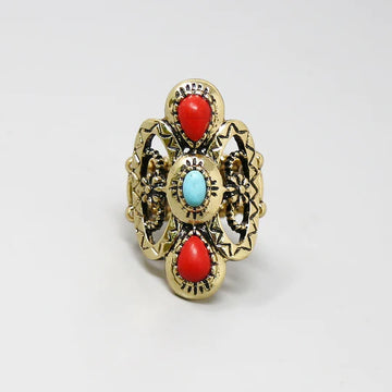 Natural Stone Embellished Stretch Ring