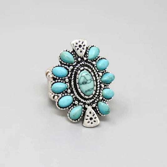 Natural Stone Embellished Stretch Ring