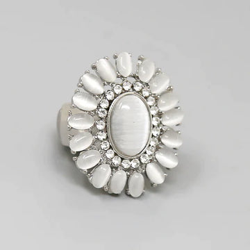 Glass Stone Embellished Stretch Ring