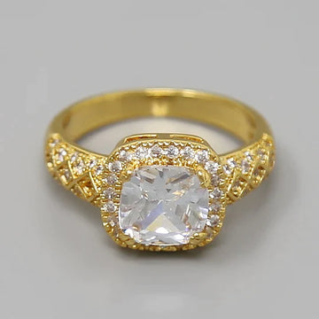 CZ Pave Square Stone Ring