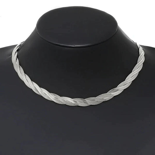 Braided Herringbone Chain Short Necklace