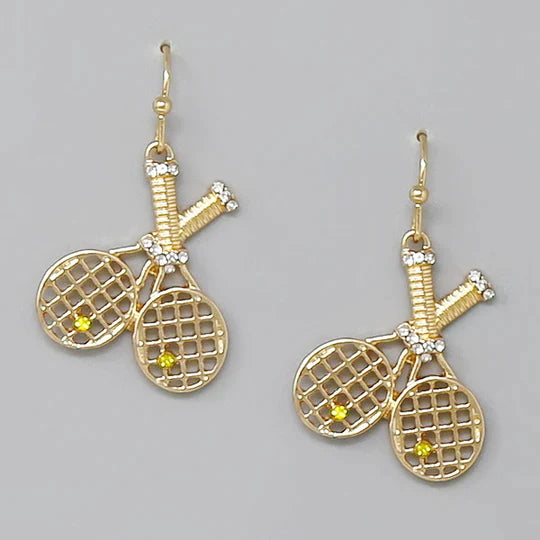 Tennis Metal Dangle Earrings
