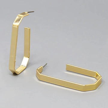 Geometric Metal Hoop Earrings