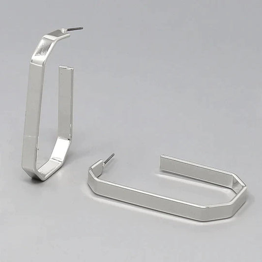 Geometric Metal Hoop Earrings