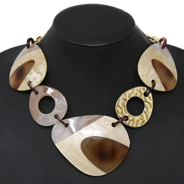 Acetate Plate Linked Short Necklace